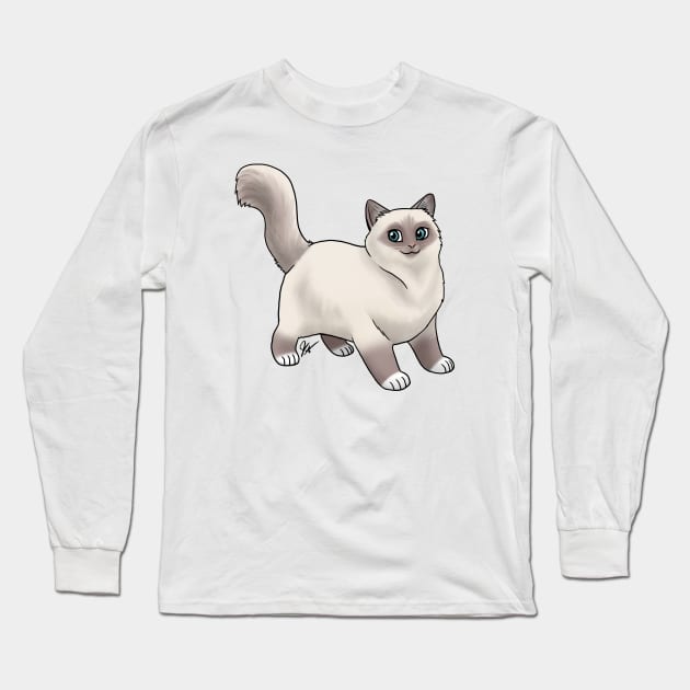 Cat - Birman - Blue Point Long Sleeve T-Shirt by Jen's Dogs Custom Gifts and Designs